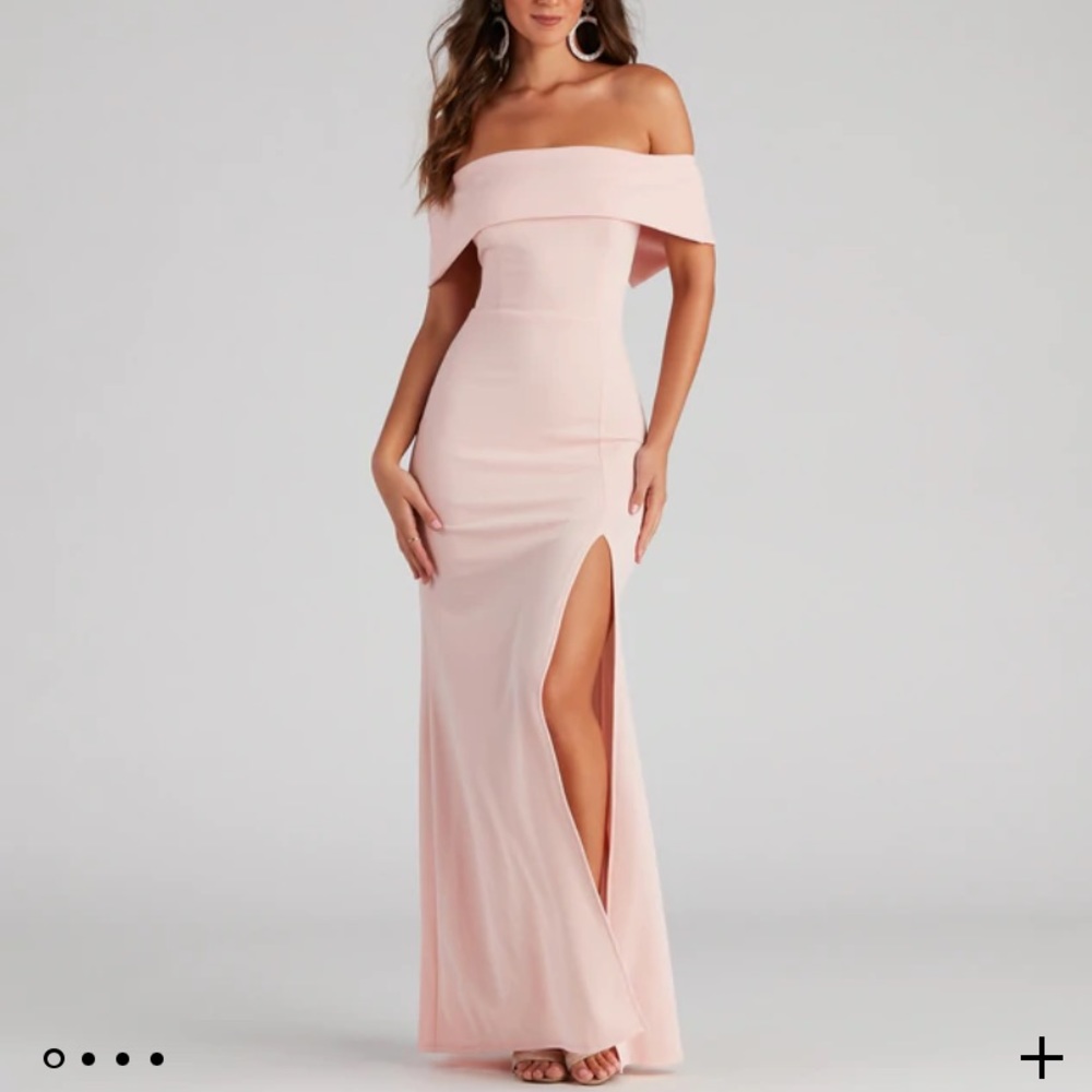 Brand neae Coralie Off Shoulder Front Slit Dress with tag